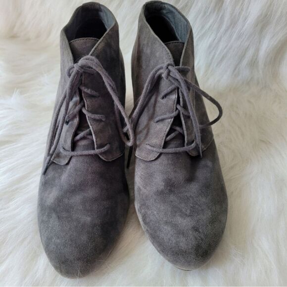 Vionic Becca Grey Suede Wedge Ankle Boots Size 10 - Picture 3 of 7